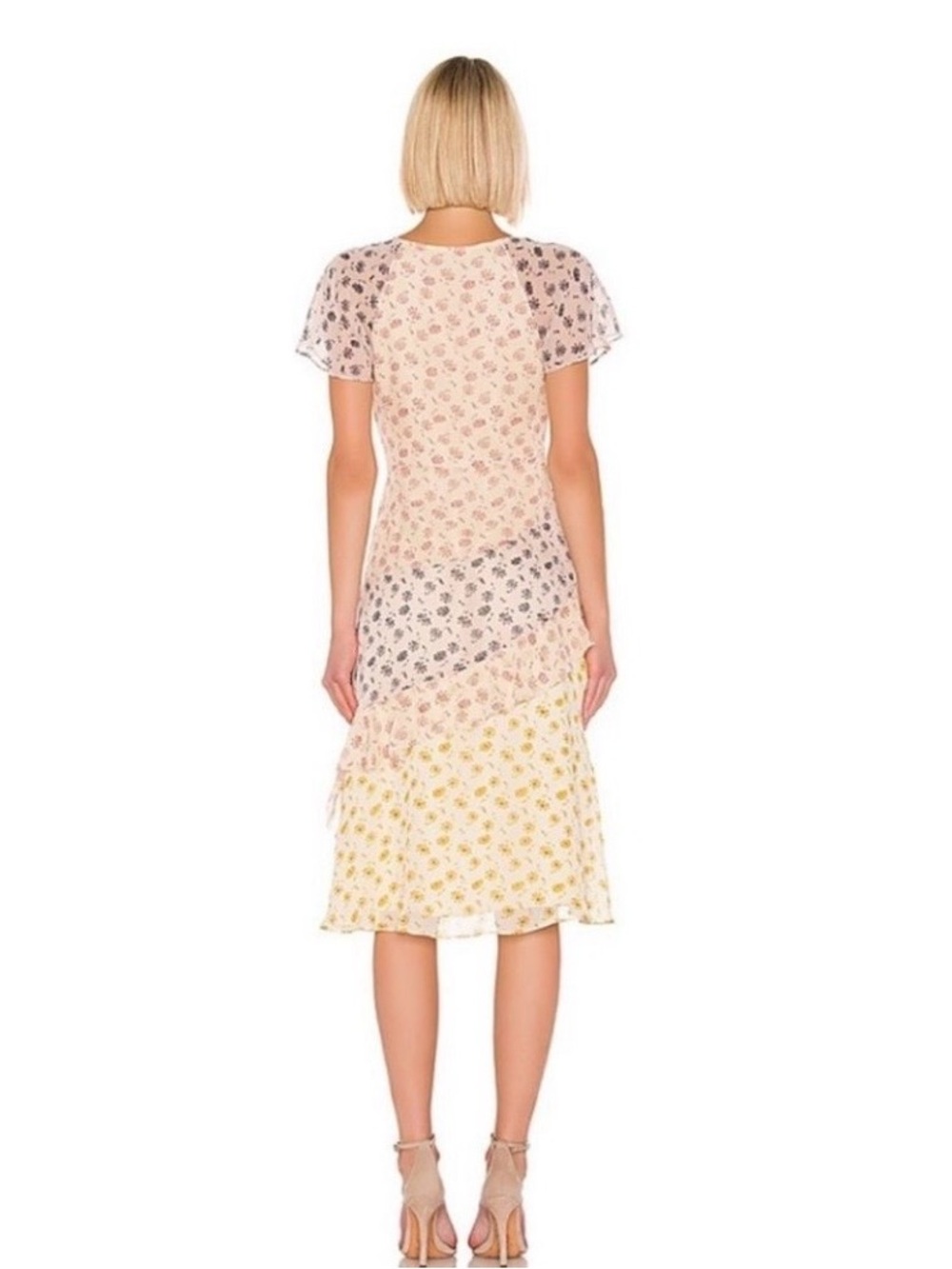 Joie Orita Silk Ruffled Floral Tiered Dress Women’s Sz 4 - Picture 5 of 8